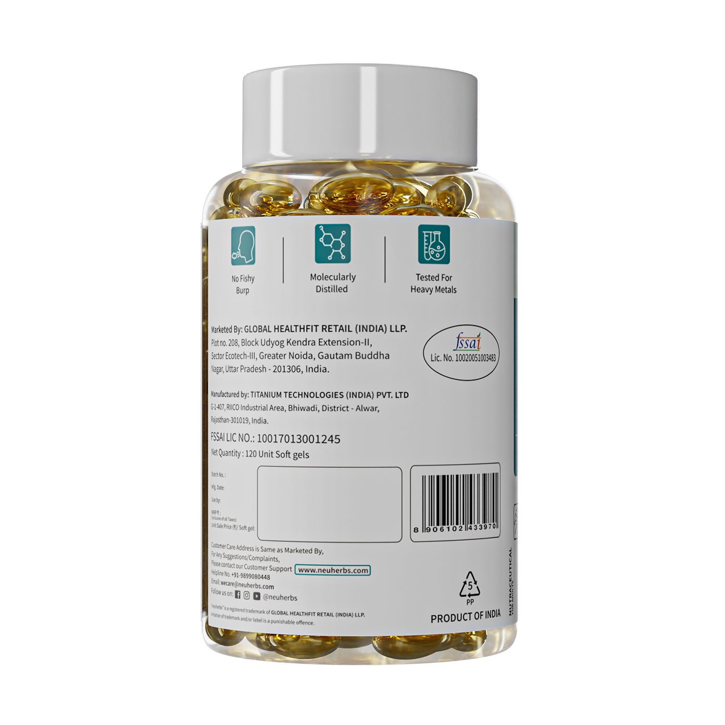 Mini Deep Sea Fish Oil 1000 mg (Lemon Flavour)