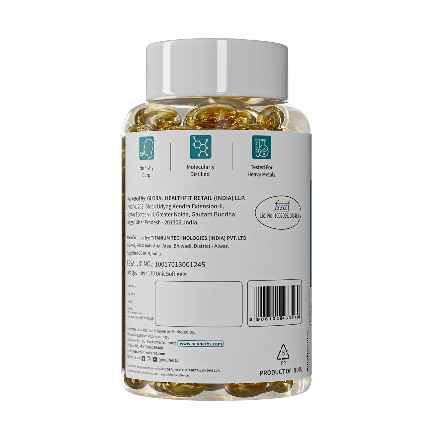 Mini Deep Sea Fish Oil 1000 mg (Lemon Flavour)