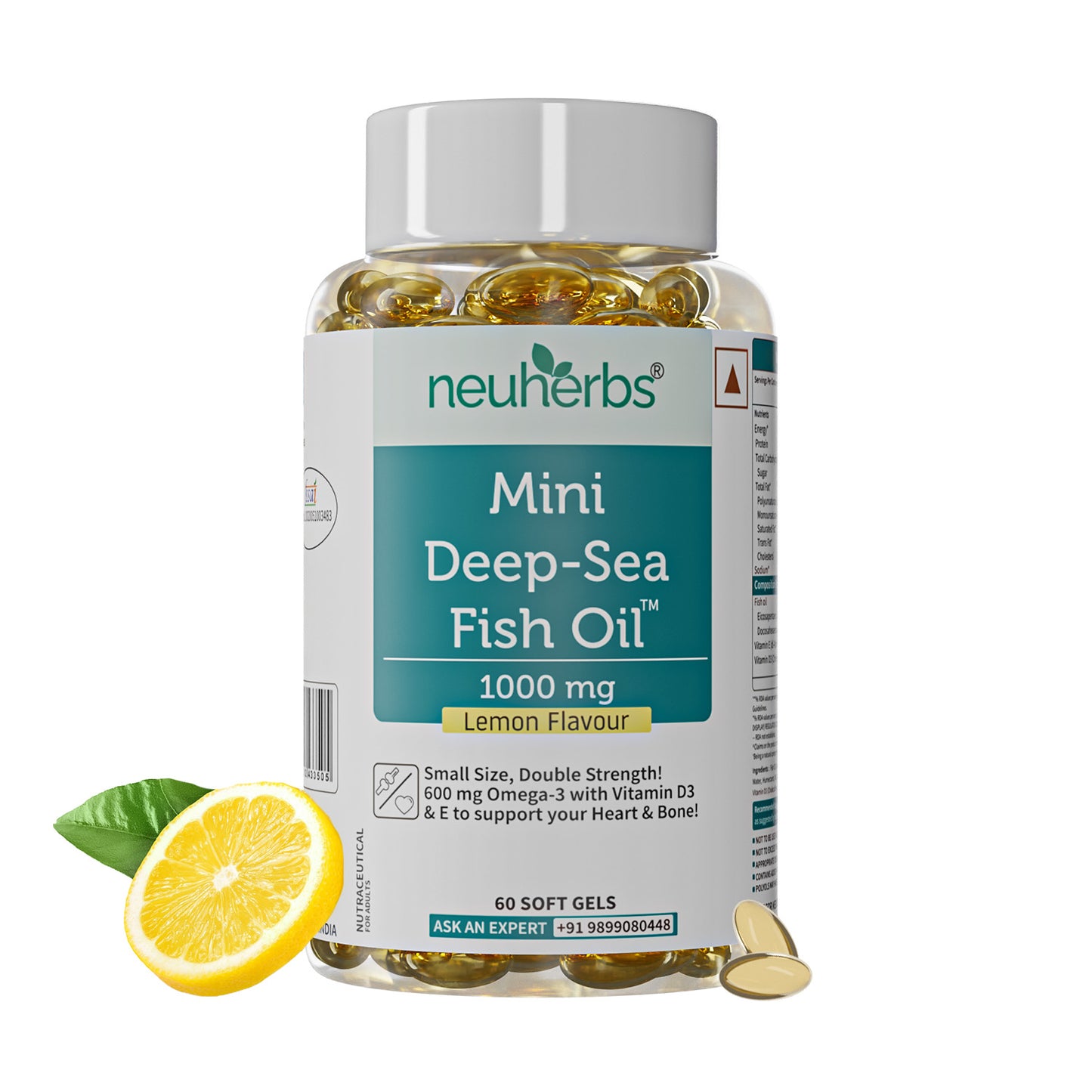 Mini Deep Sea Fish Oil - Omega 3 Supplement- 60 Capsules