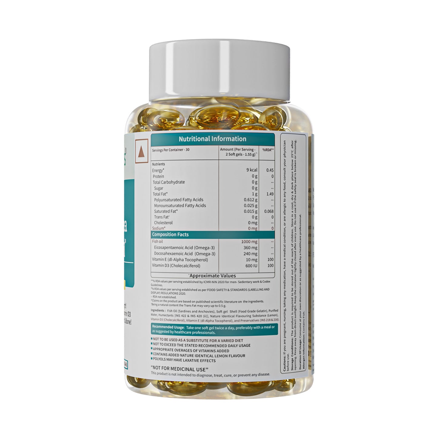 Mini Deep Sea Fish Oil - Omega 3 Supplement- 60 Capsules