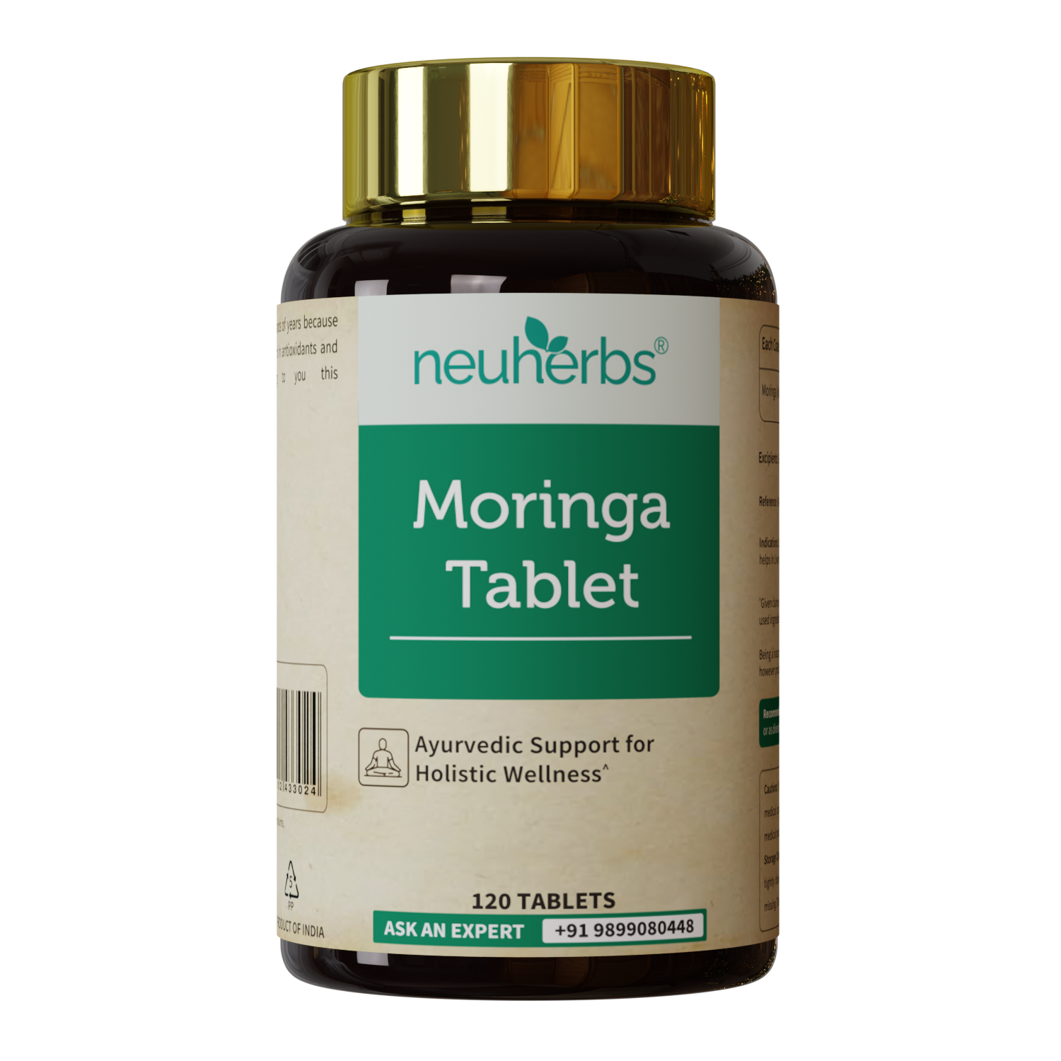 Organically Certified Moringa Tablet for High Energy, Detoxification and overall wellness for Men and Women