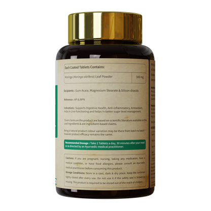 Organically Certified Moringa Tablet for High Energy, Detoxification and overall wellness for Men and Women