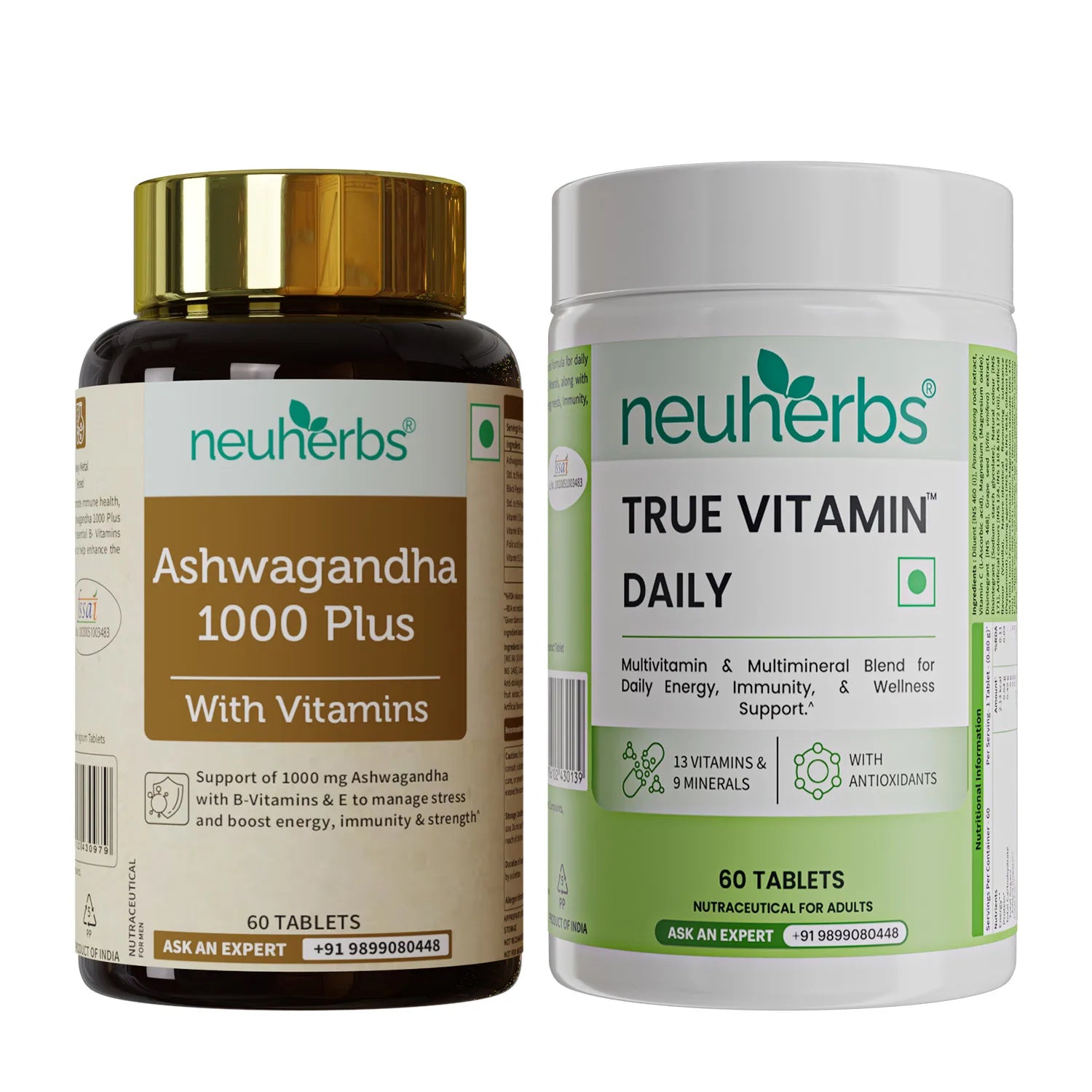 True Vitamin 60 Tablets & Ashwagandha 1000 Plus 60 Tablets Combo