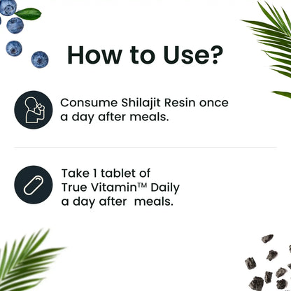 Men's Wellness Combo: True Vitamin & Pure Himalayan Shilajit