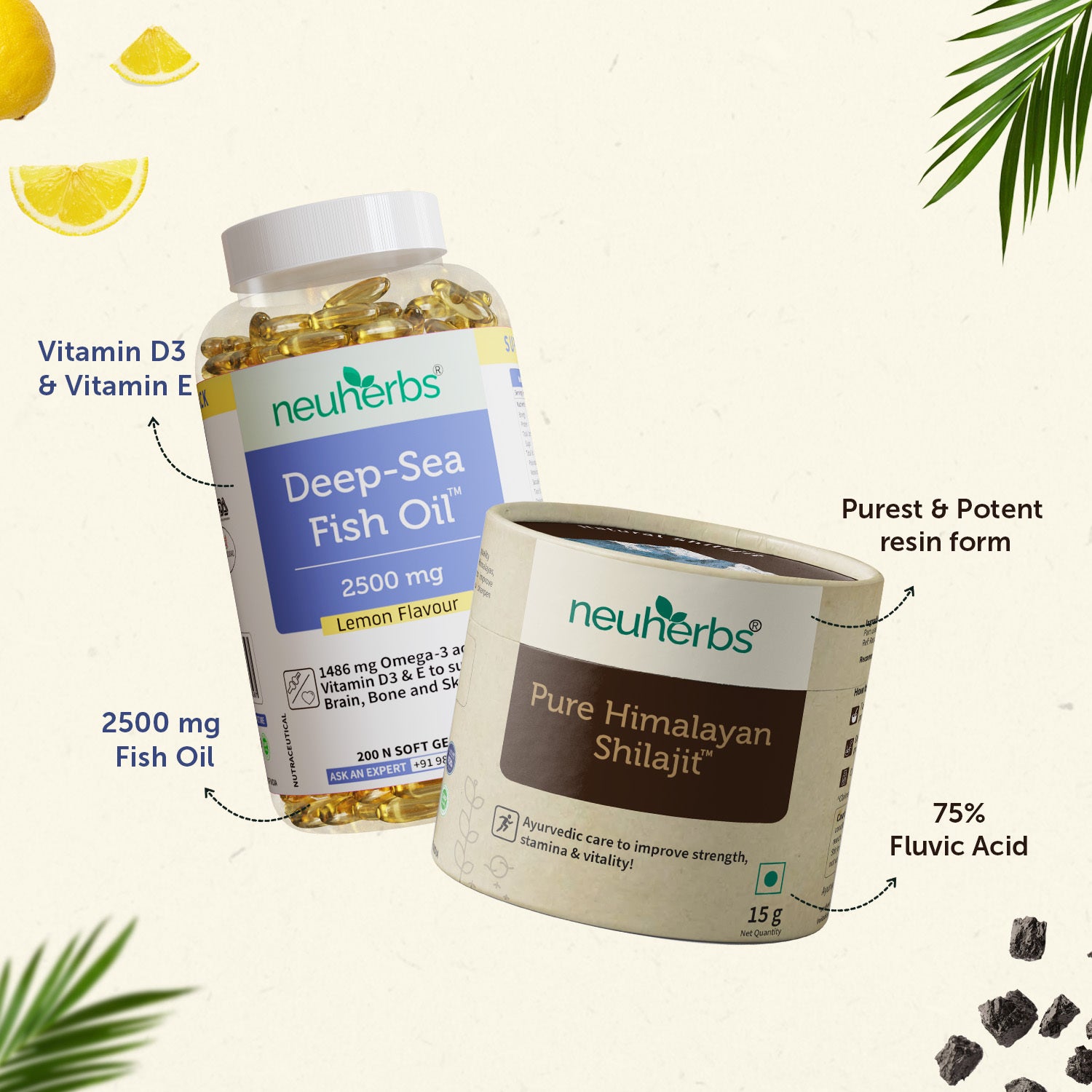 Deep Sea Fish Oil Capsules For Muscles With Free Shilajit Resin image 4