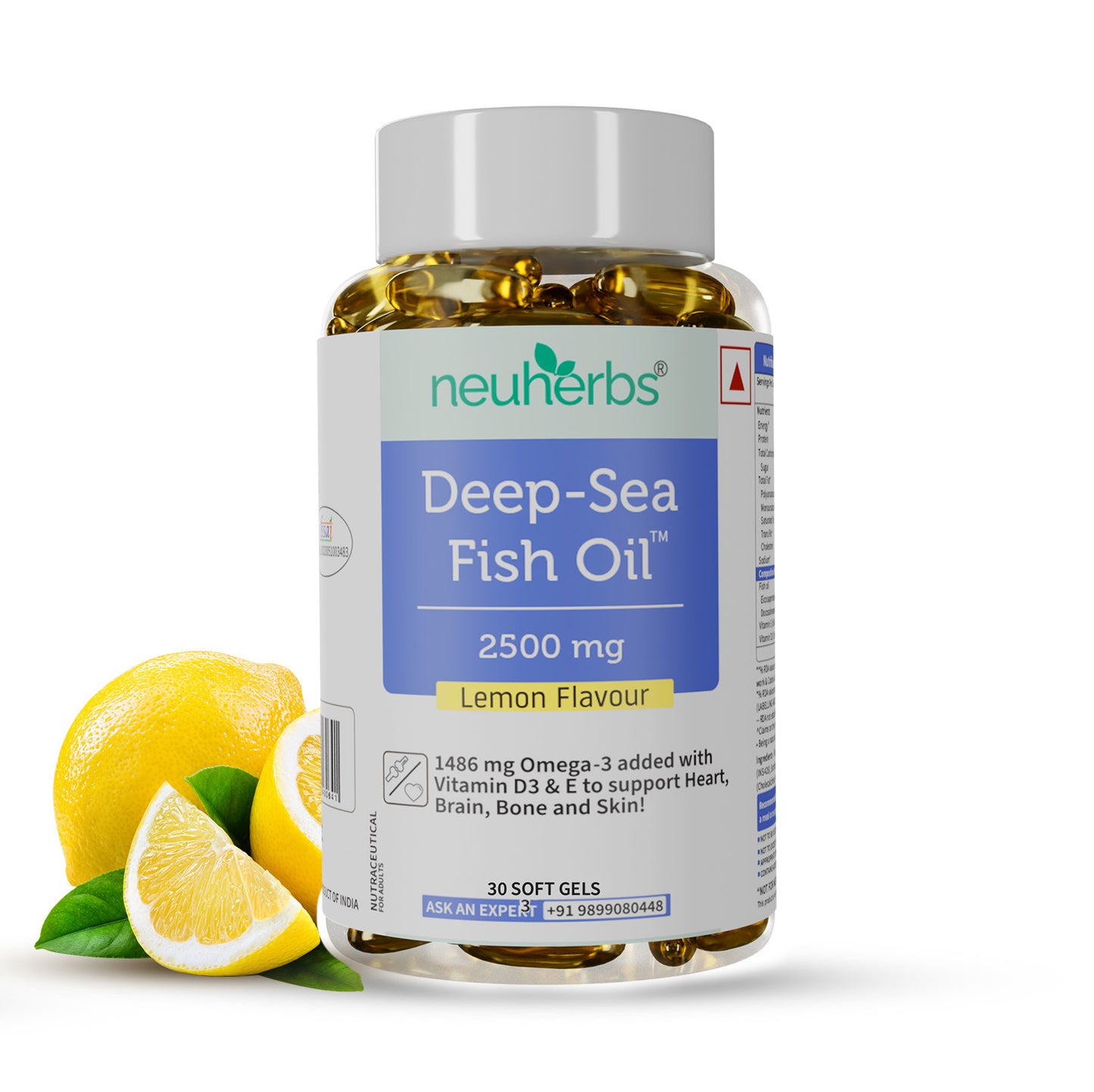 Deep Sea Fish Oil Capsules - 2500 mg Omega 3- 30 Softgels