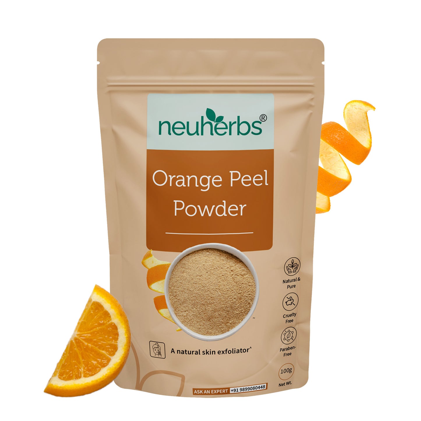 100% Natural Orange Peel Powder For Skin Glow & Reduce Dullness