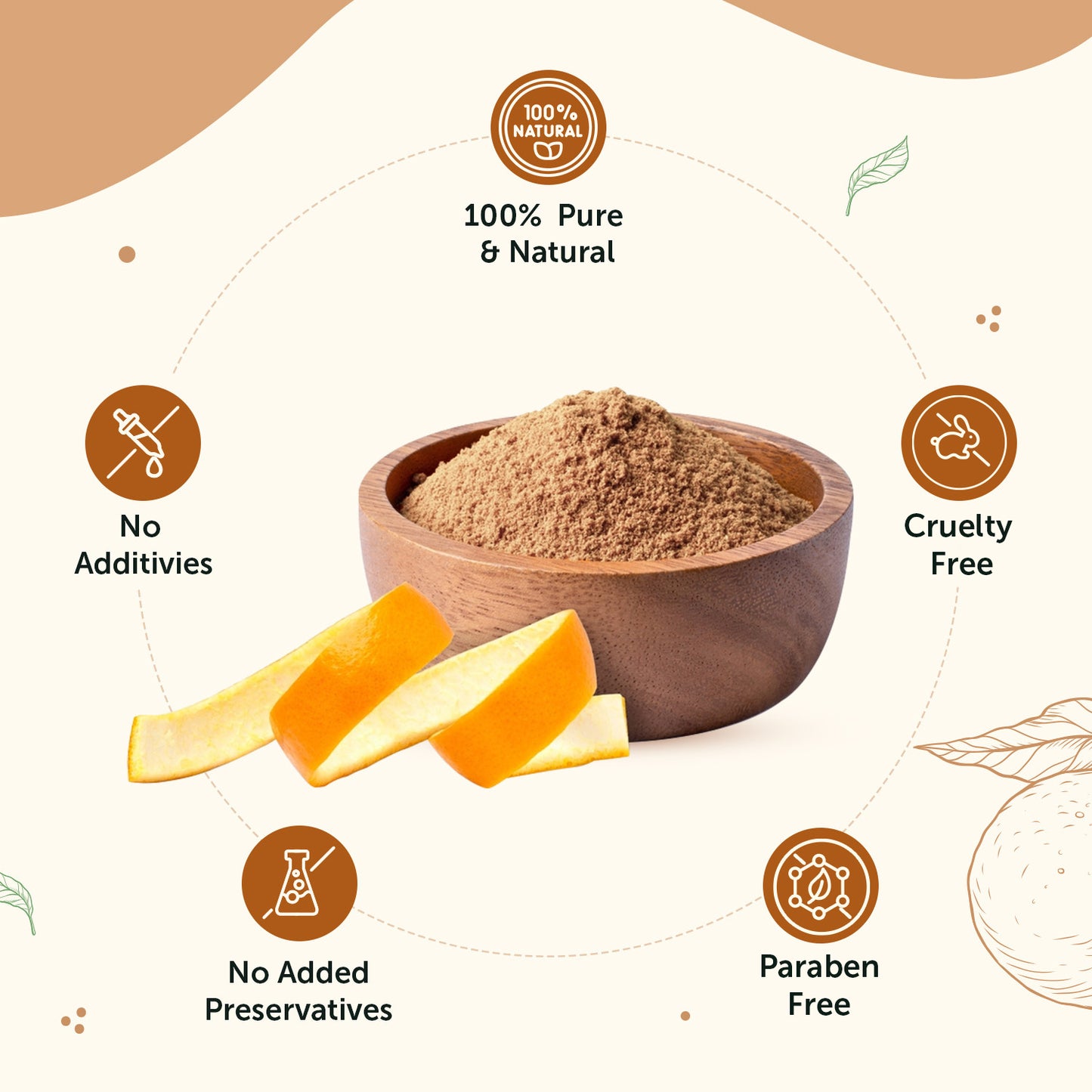 100% Natural Orange Peel Powder For Skin Glow & Reduce Dullness