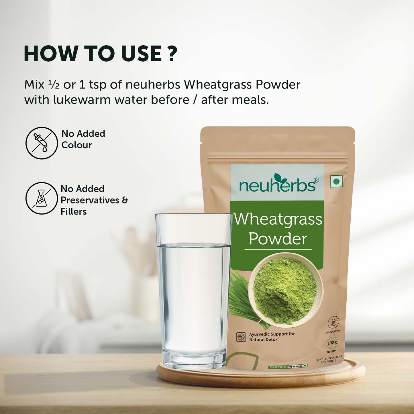 how to use neuherbs wheatgrass powder