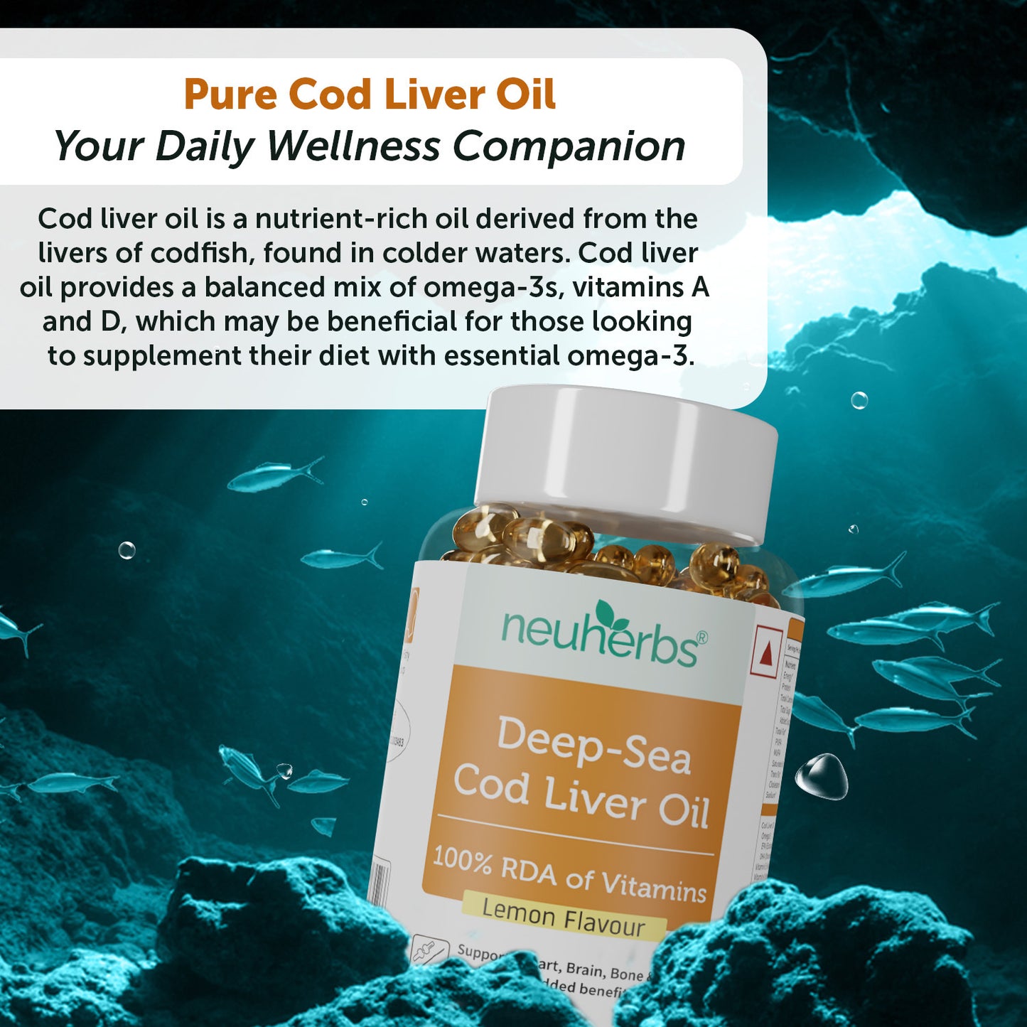 Deep Sea Cod Liver Oil Capsules for Heart & Brain