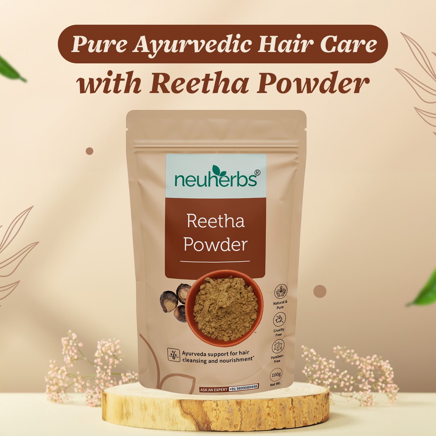 100% Natural Reetha Powder- For Hair Cleansing & Nourishment