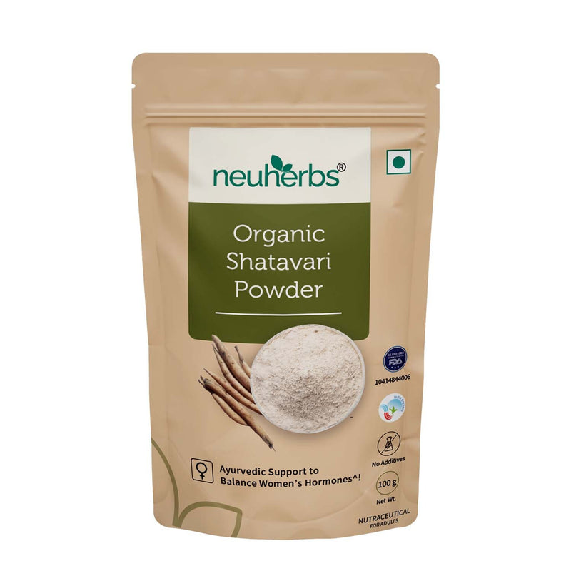 Organic Shatavari Powder for healthy women's reproductive system, boosting physical strength & balanced hormonal levels for women.