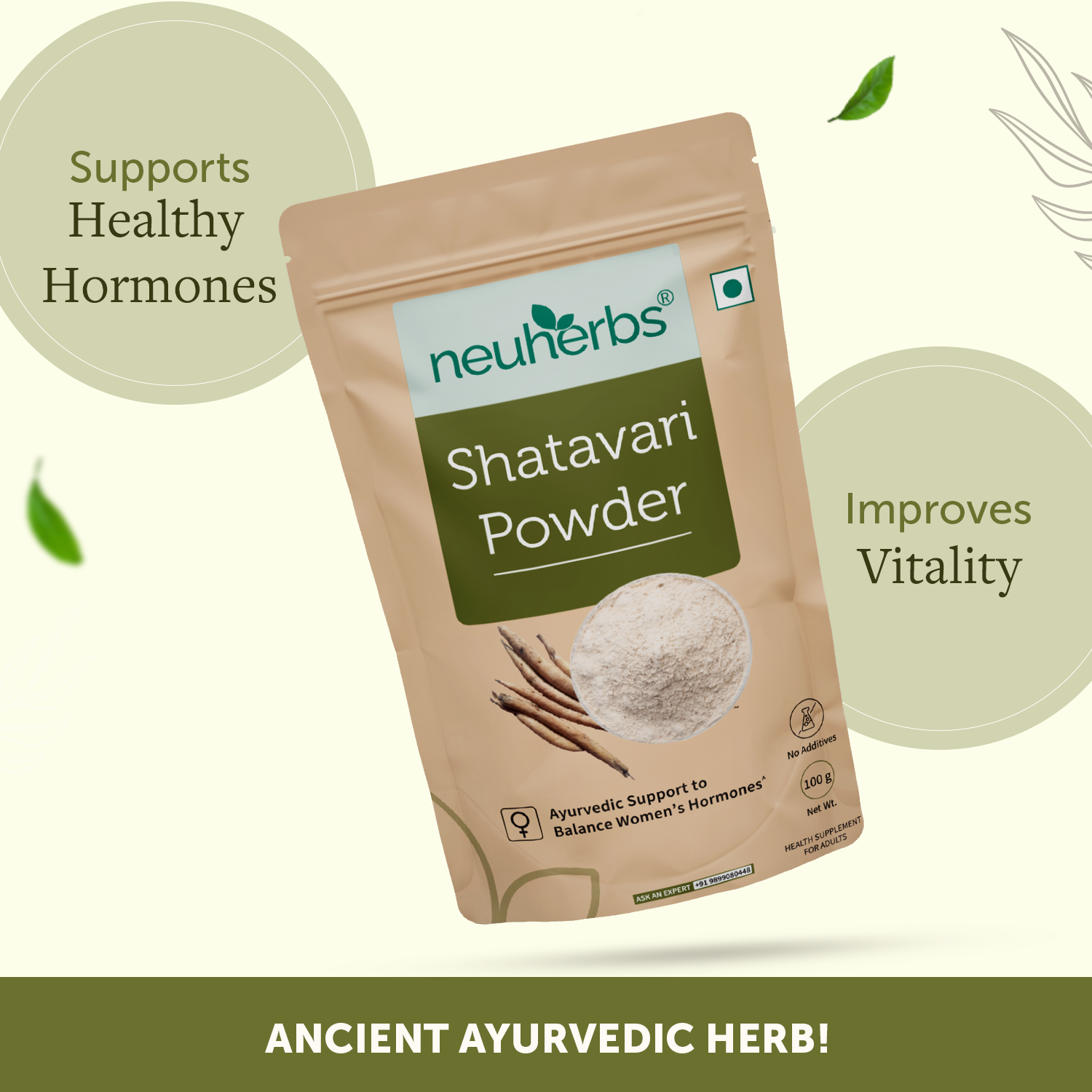 Organic Shatavari Powder For Women's Hormonal Balance
