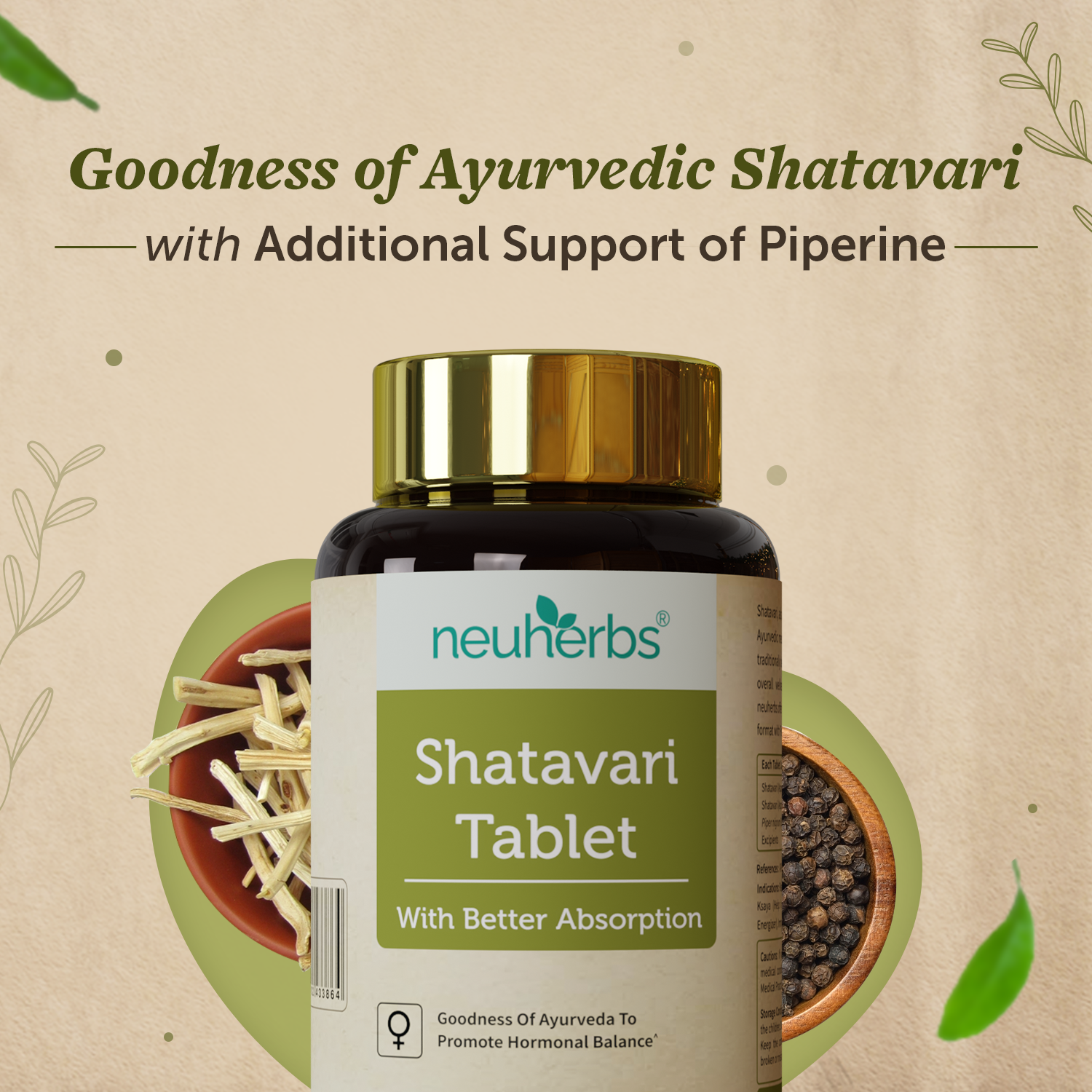 Ayurvedic Shatavari Tablets - Helps Maintain Women Hormonal Balance, Boost Immunity and Strength - 60 Tablets image 2