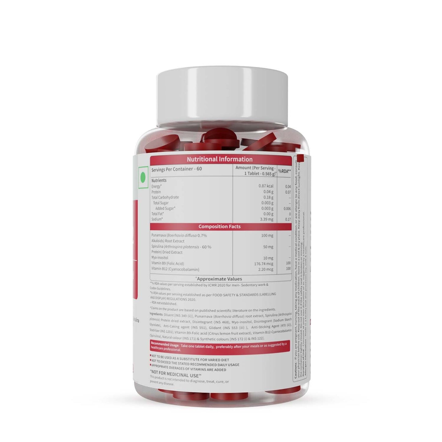 Plant-Based True Vitamin B12 Tablets For Energy & Brain