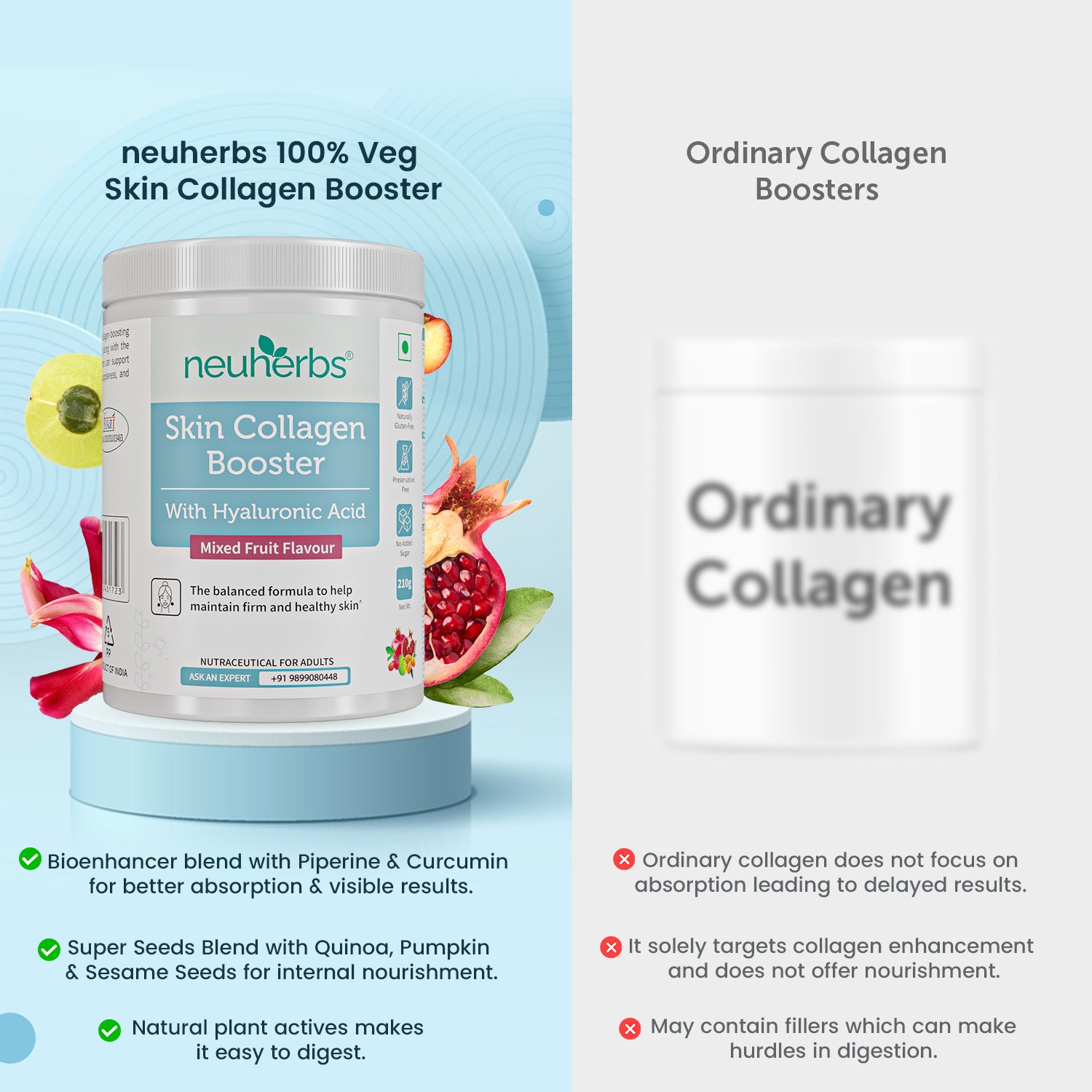 Skin Collagen Booster with Hyaluronic Acid for Skin Glow