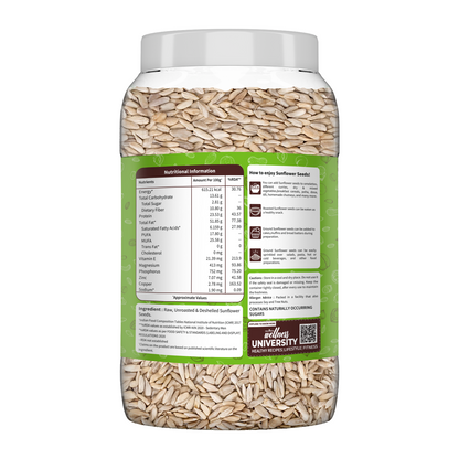 Organic Sunflower Seeds are rich in Vitamin E, unsaturated fatty acids, potassium & naturally sodium-free helps in heart & skin health