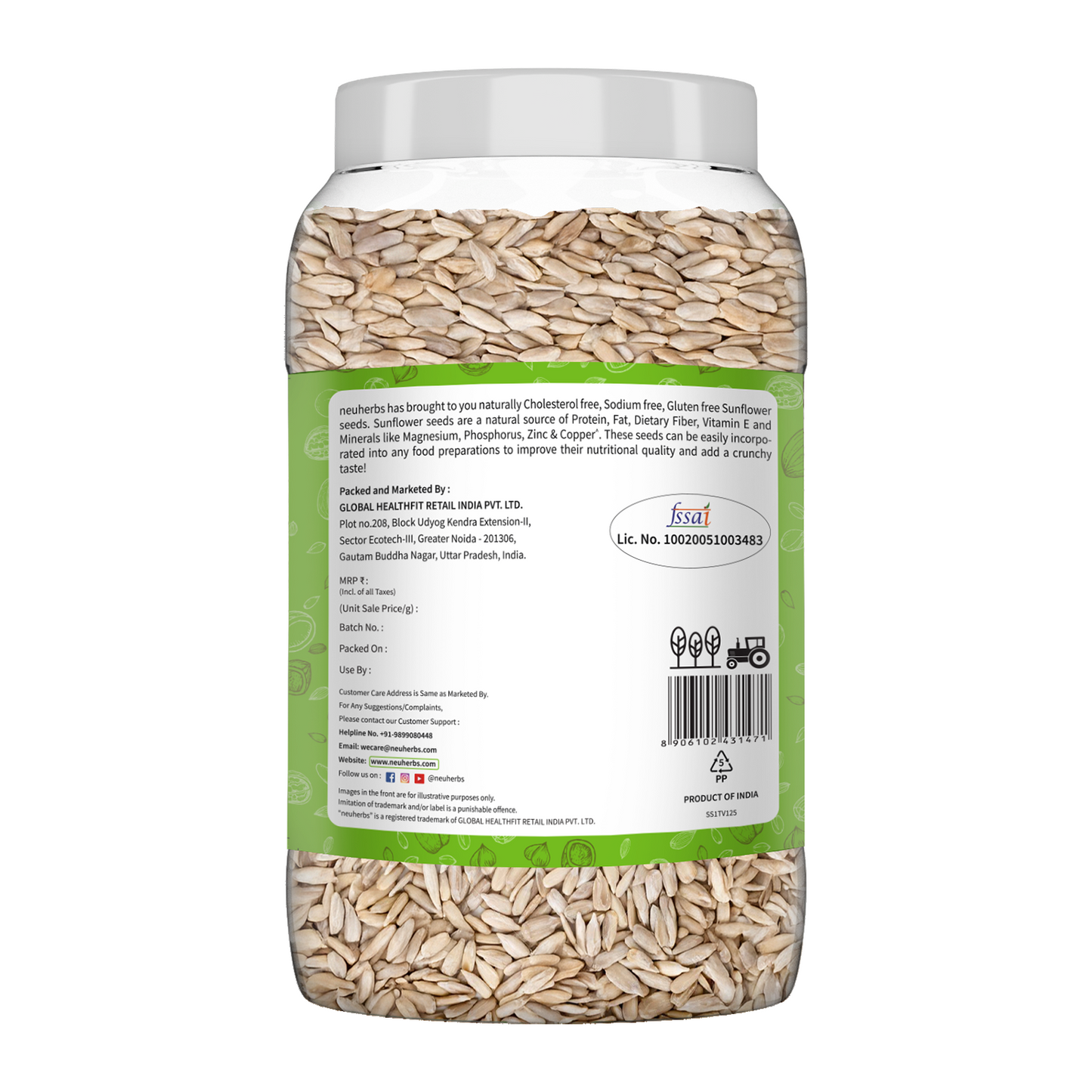 Organic Sunflower Seeds are rich in Vitamin E, unsaturated fatty acids, potassium & naturally sodium-free helps in heart & skin health