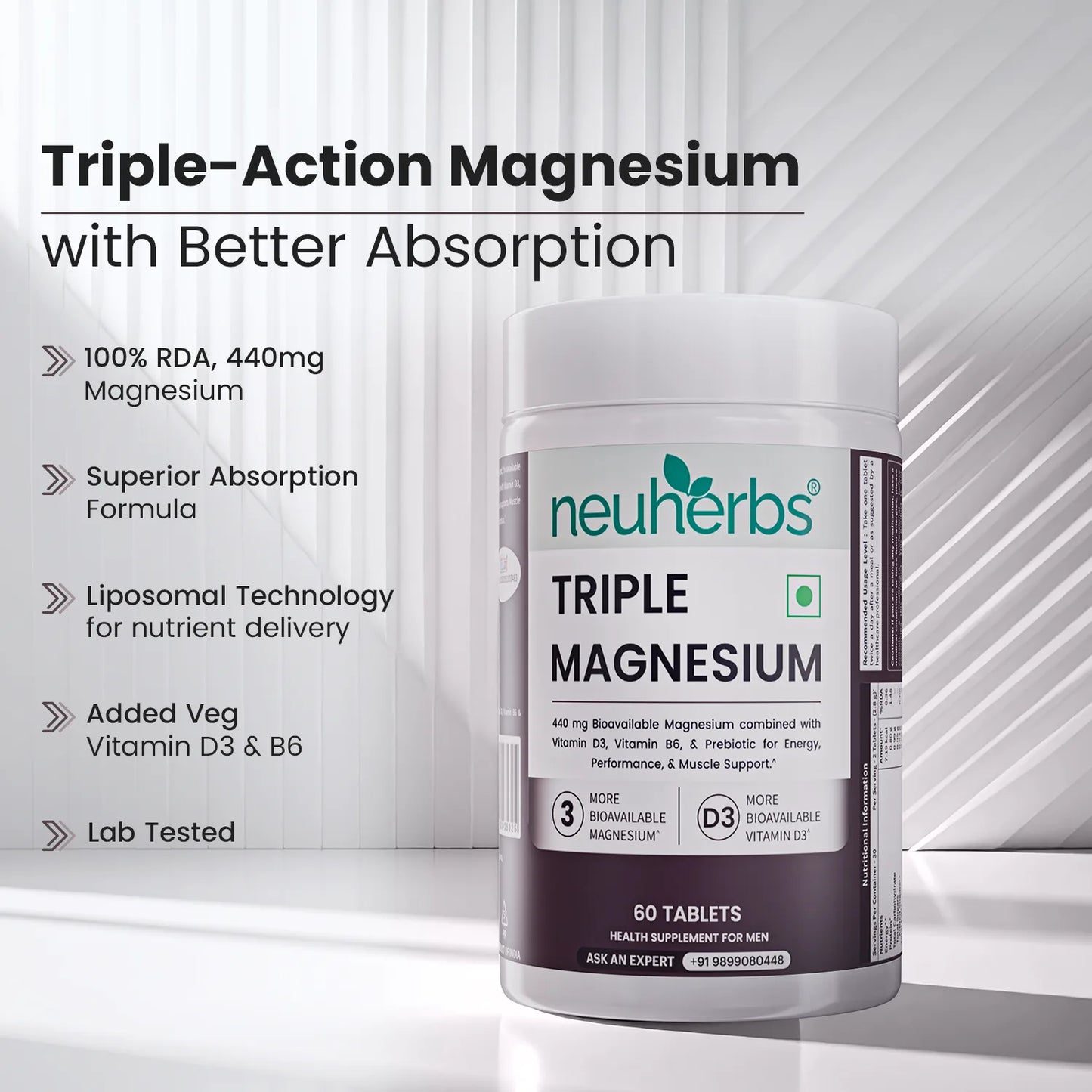 Neuherbs Triple Magnesium Complex Supplement