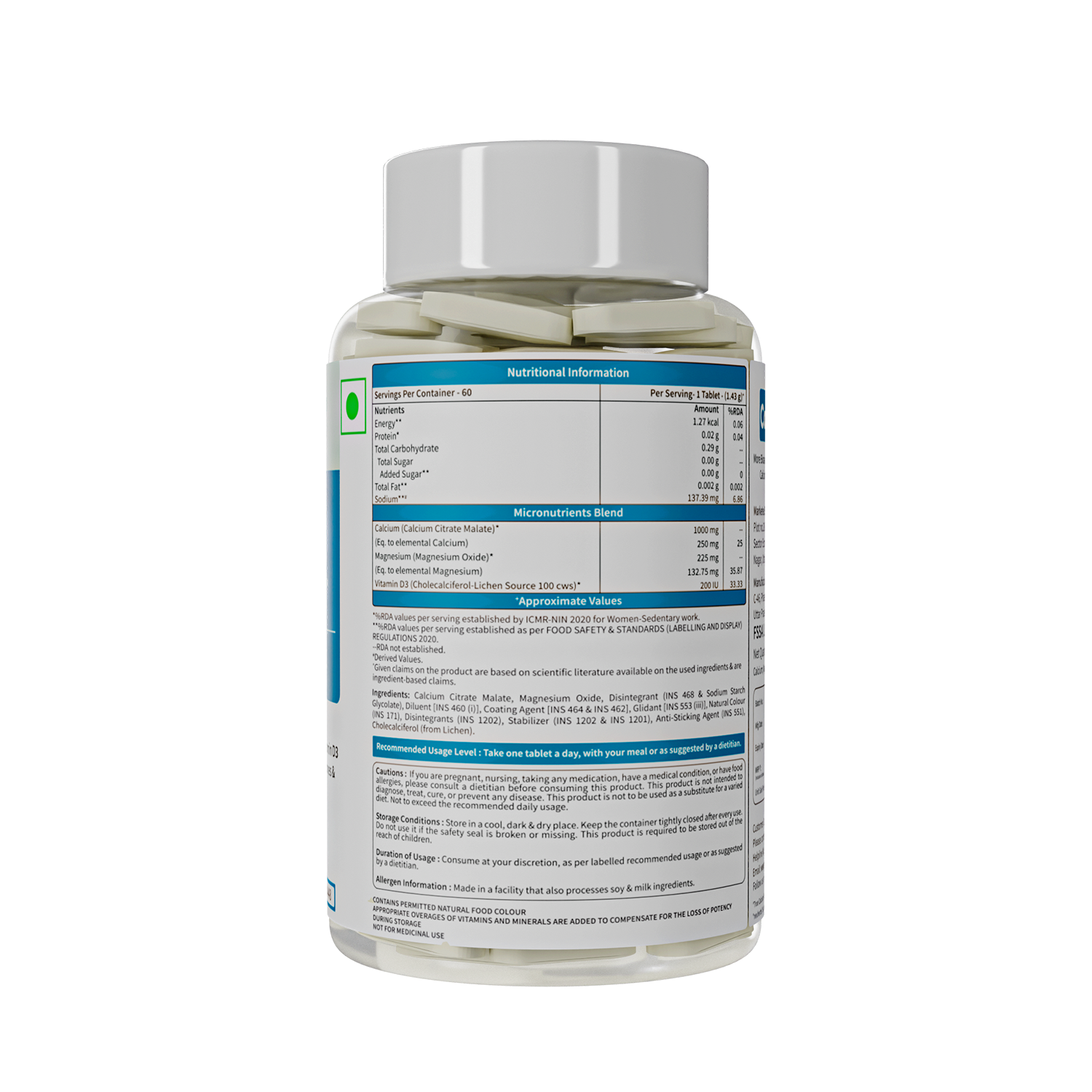 True Calcium Tablets with Plant Vitamin D3 for Stronger Bones
