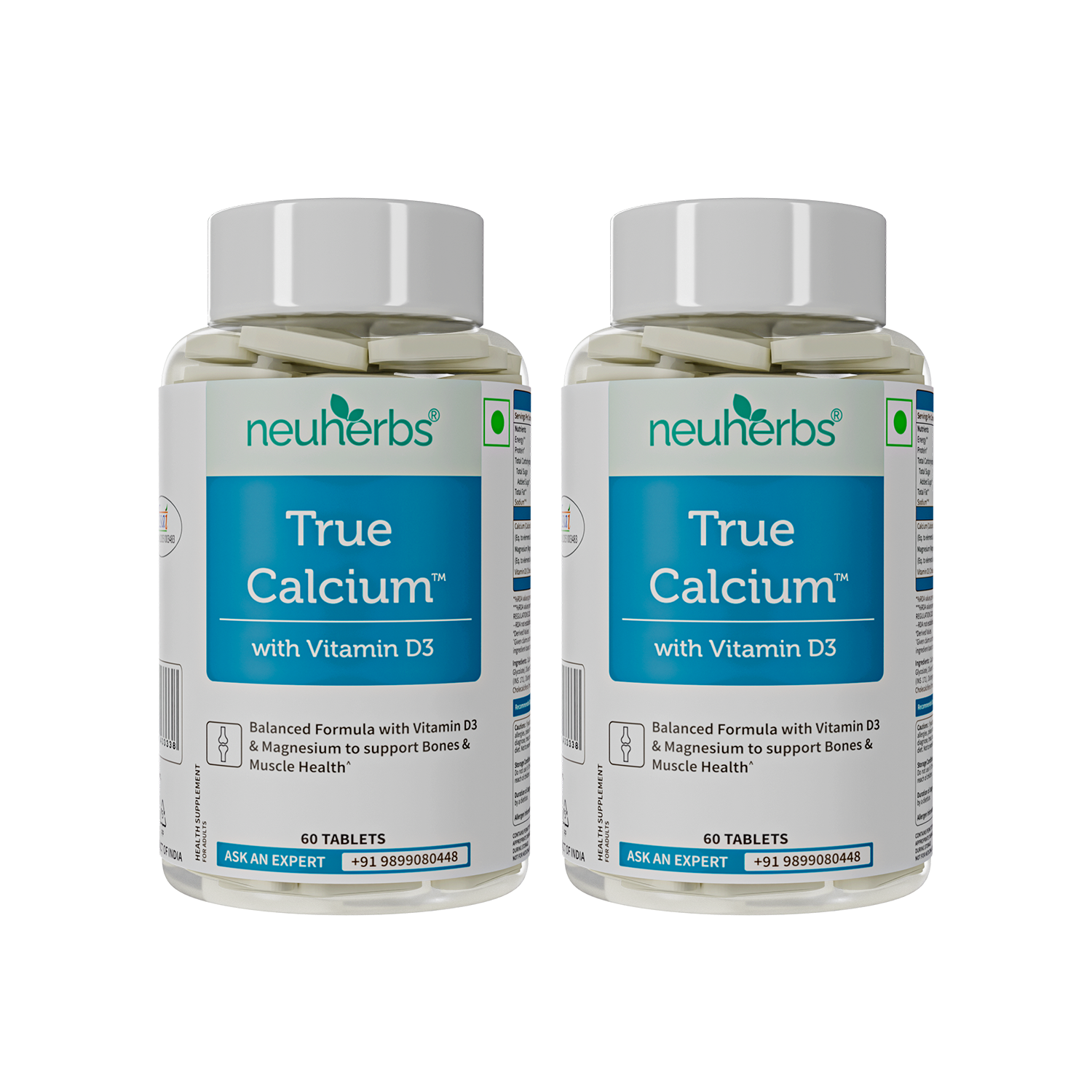 True Calcium Tablets with Plant Vitamin D3 for Stronger Bones