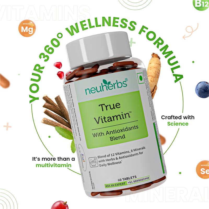 Neuherbs True Vitamin Tablets - Complete Antioxidants and Wellness Supplement