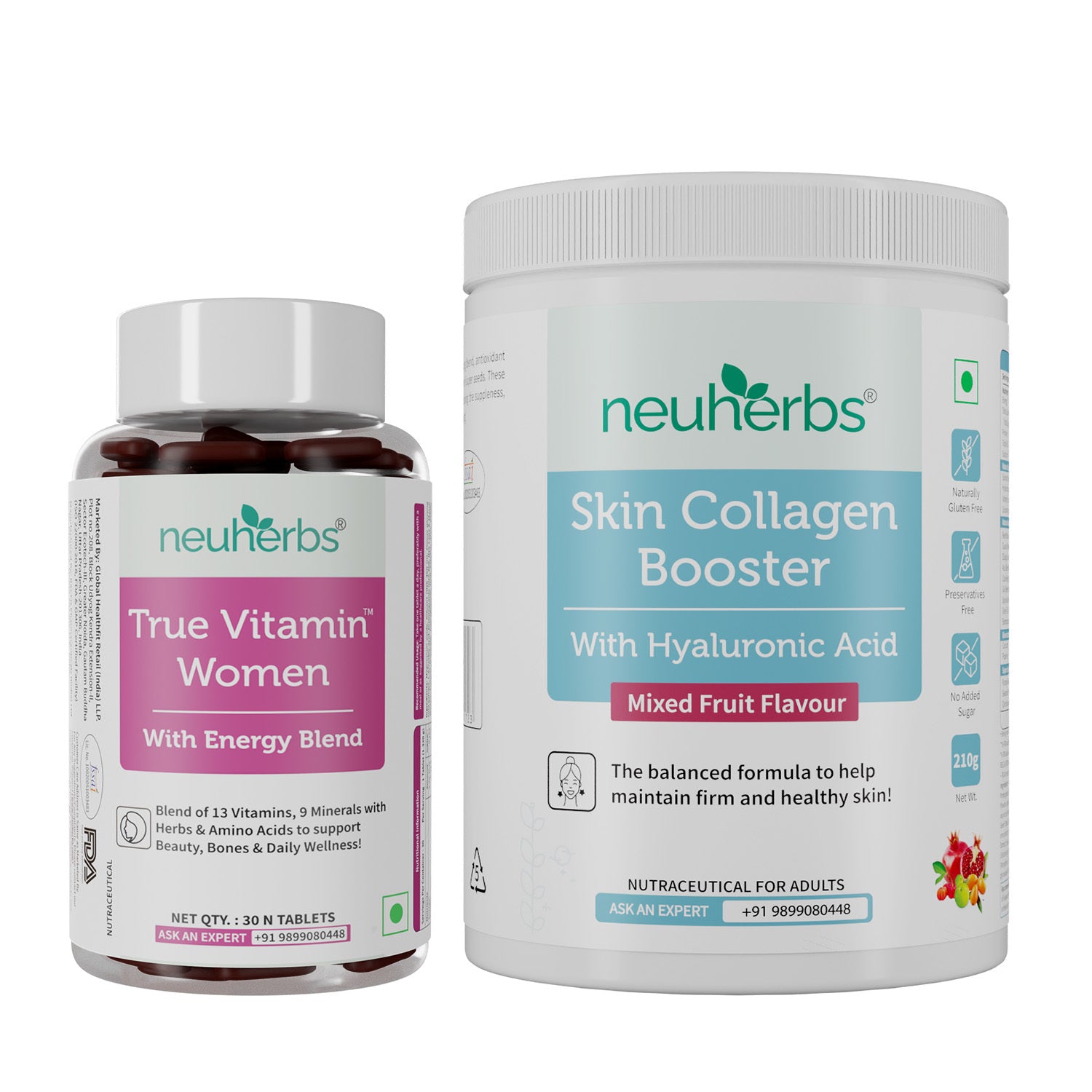 True Vitamin Women 30 Tablets & Skin Collagen Booster 210 g Combo image 1