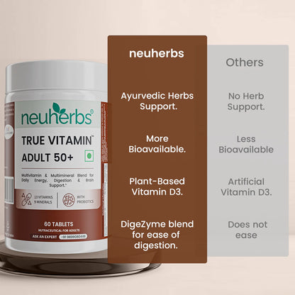 True Vitamin adult 50+ Tablets | Multivitamins for Adults