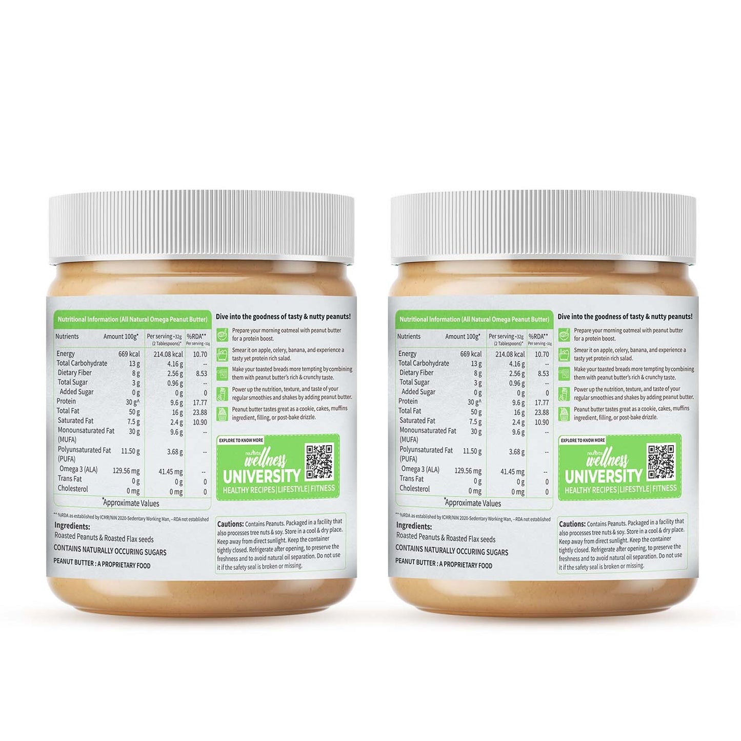 All-Natural Peanut Butter: Protein-Rich & Omega-3 Boost