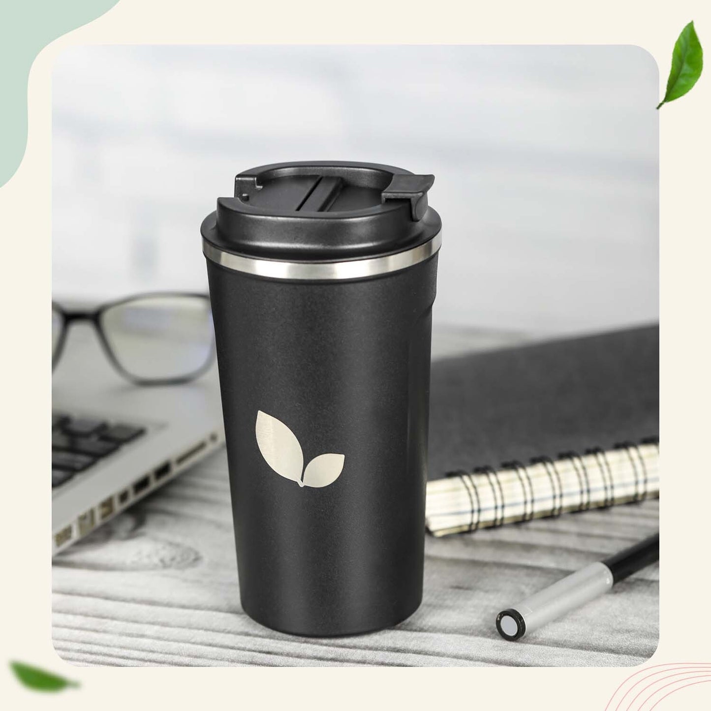 neuherbs Stainless Steel Vacuum Coffee Mug 510 ML Black