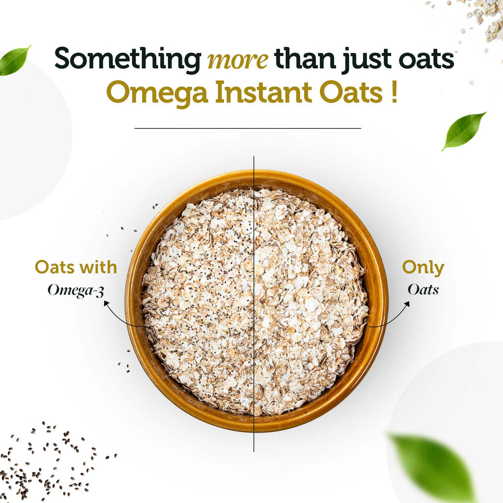 Omega Instant Oats With Chia Seeds for Weight Loss Ready to Eat Cereal, Whole Grain, Breakfast Cereal & Gluten Free