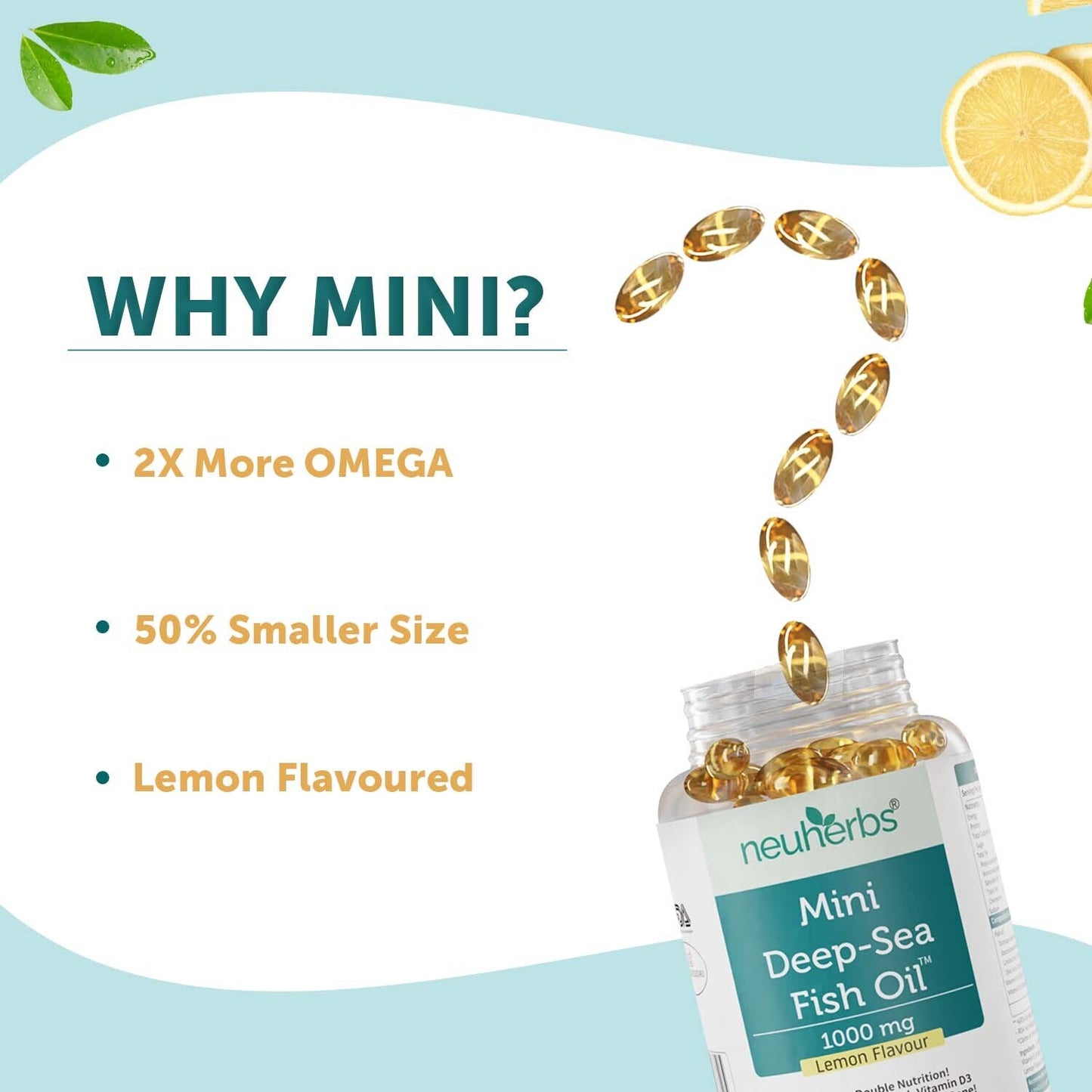 Mini Deep Sea Fish Oil 1000 mg (Lemon Flavour)