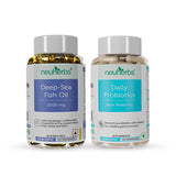 Deep Sea Fish Oil & Daily Probiotics Combo - Fish Oil for Heart, Brain & Muscle Function & Daily Probiotics Helps in Gut & Immune Health