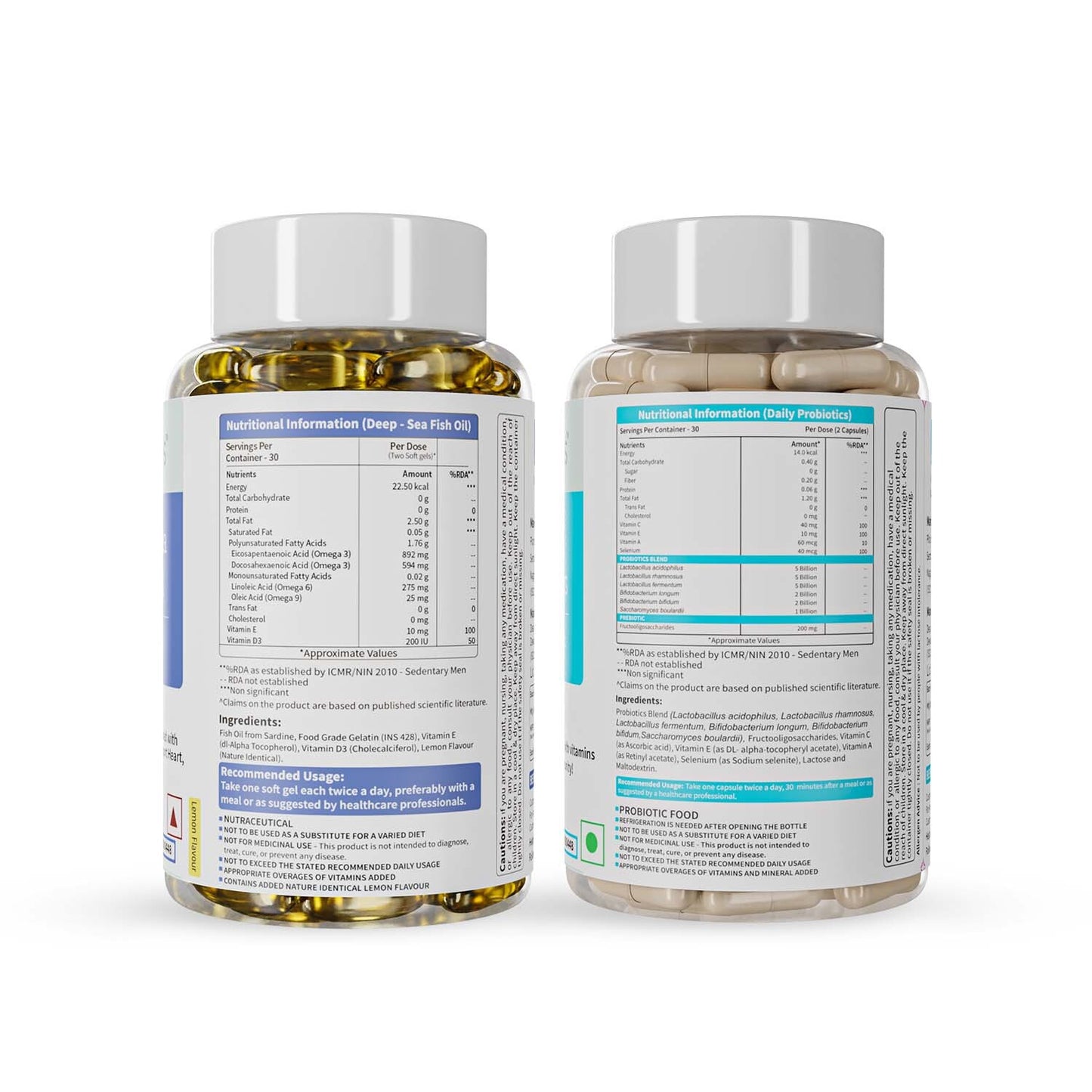 Omega-3 Fish Oil & Daily Probiotics Combo for Heart & Gut Health