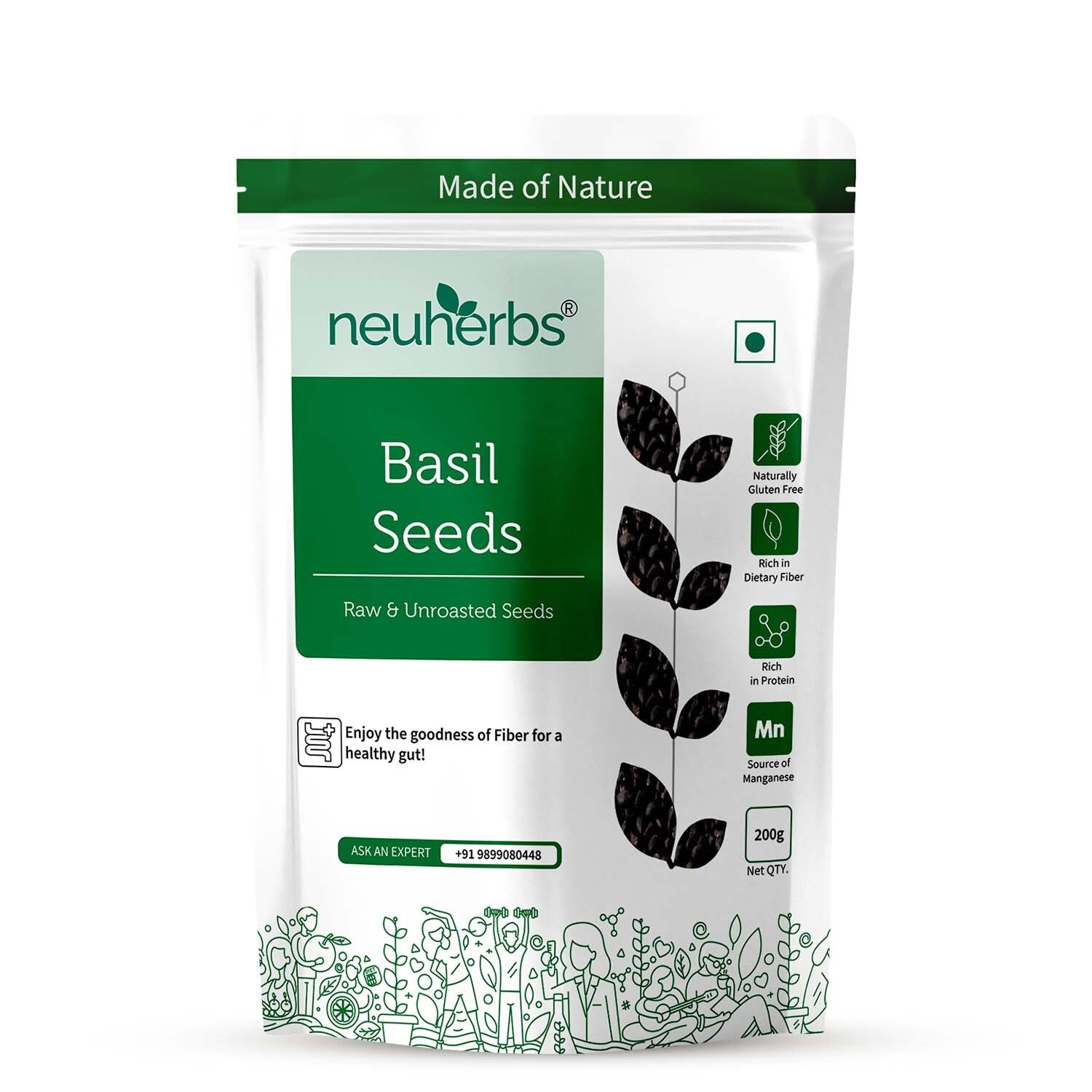 Basil Seeds pack of raw unroasted Basil Seeds high in Fiber