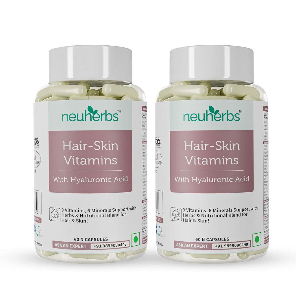 Neuherbs Hair Skin Vitamins - Vitamins For Skin - Vitamins For Glowing Skin & Healthy Hair - 60 Capsules