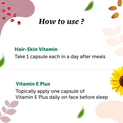 Hair Growth & Beauty Combo: Vitamins for Glowing Skin & Strong Hair