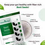 Basil Seeds pack of raw & unroasted Basil Seeds high in Fiber, manganese, and Antioxidants keeps Digestion good and help in Weight Loss Management