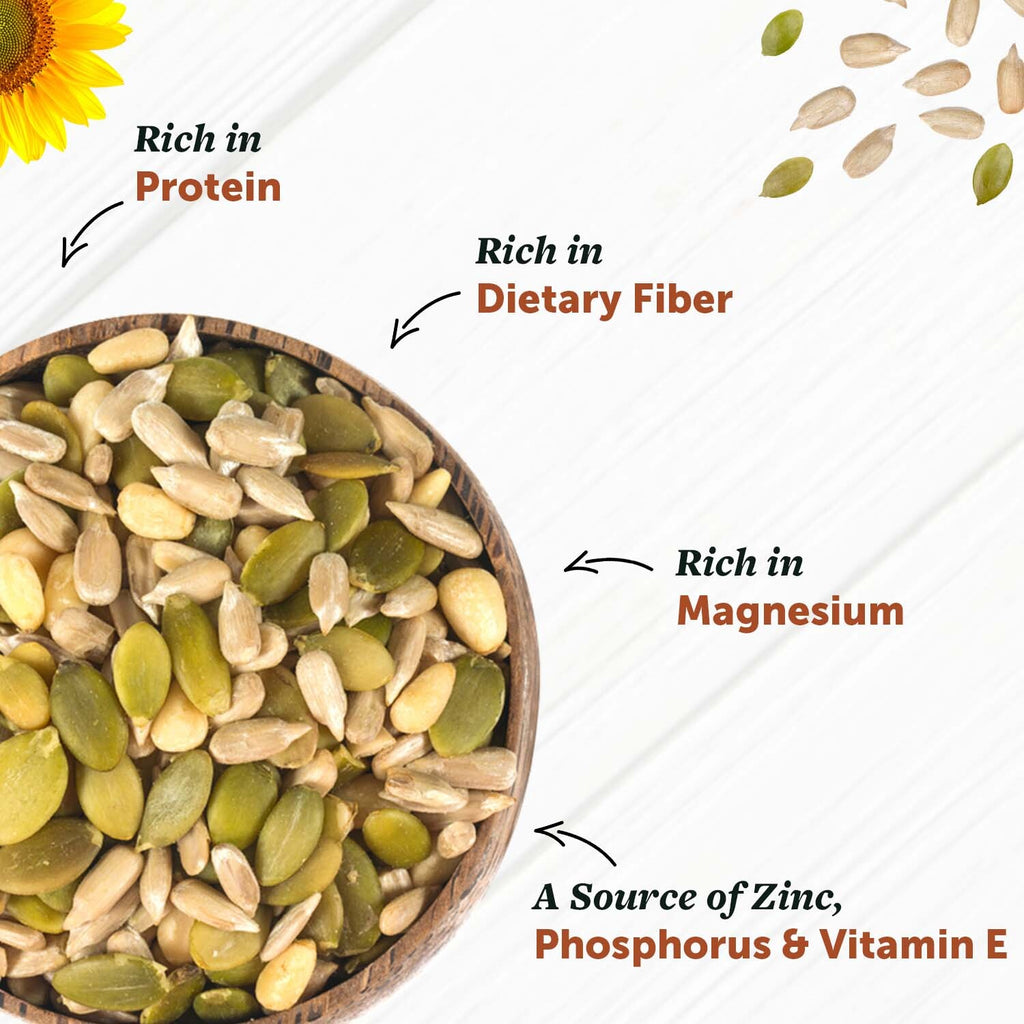 Protein Seeds Mix with watermelon, sunflower & pumpkin seeds rich in protein, dietary fiber, magnesium for protein goals, high energy & gut health