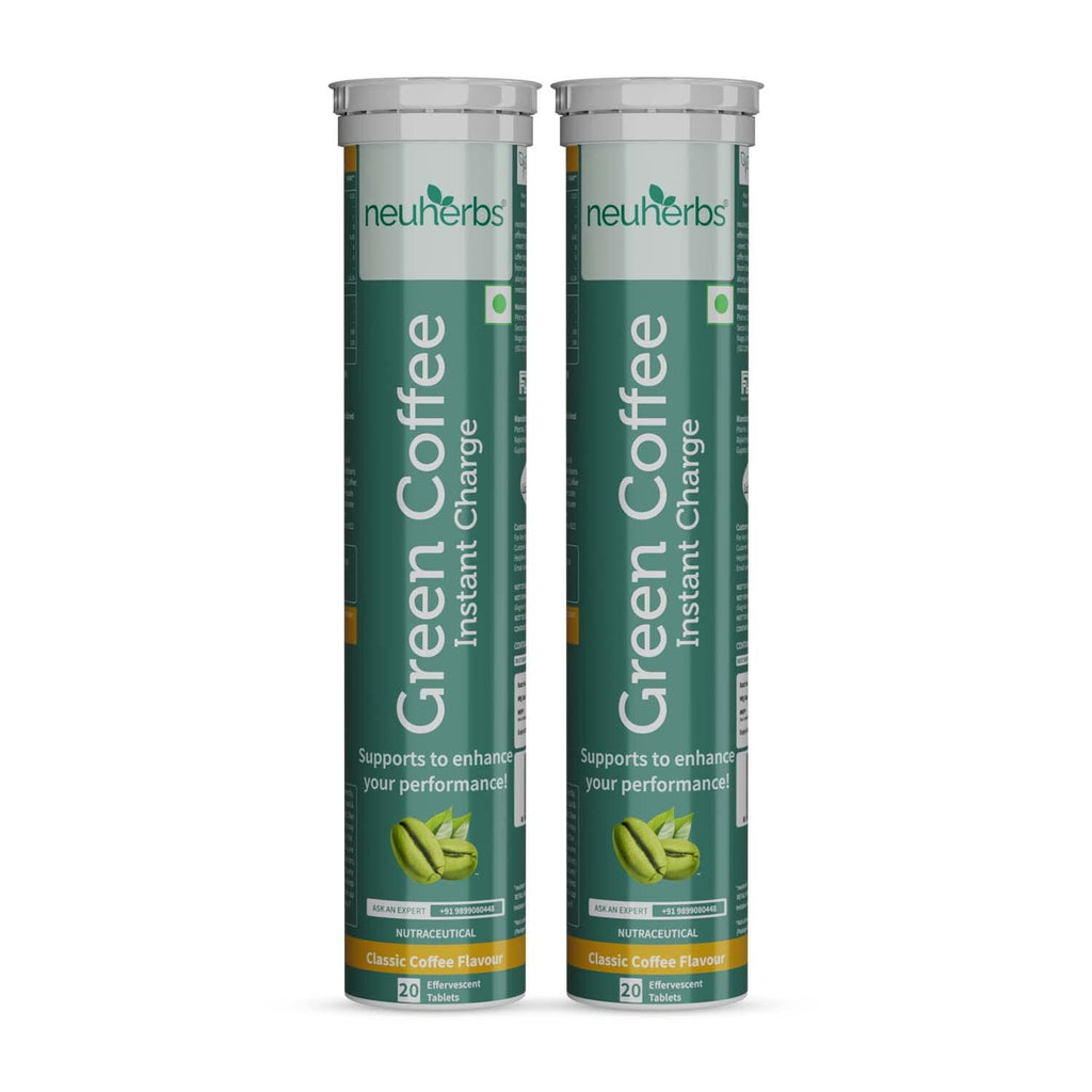 Plant Based Green Coffee Instant Charge in Classic Coffee Flavour effervescent tablets, Energy Booster For Men & Women, Zero Added Sugar, Boost Metabolism, Natural Caffeine