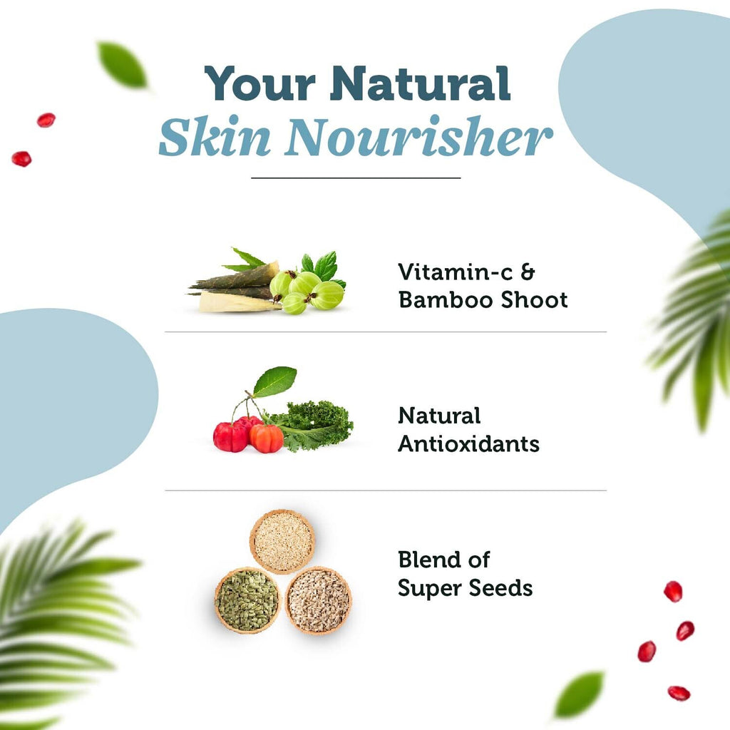 Neuherbs Skin Collagen Booster - Collagen Supplements For Men & Women - Collagen Powder Helps Maintain Glowing Skin - Mixed Fruit Flavour - 210 gm