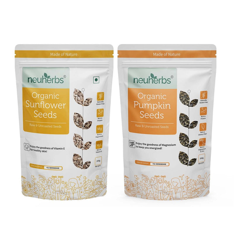 Sunflowers Seeds & Pumpkin Seeds combo pack - Sunflower seeds helps in heart & skin health & Pumpkin Seeds to promote heart health, manage hair, & improving mood