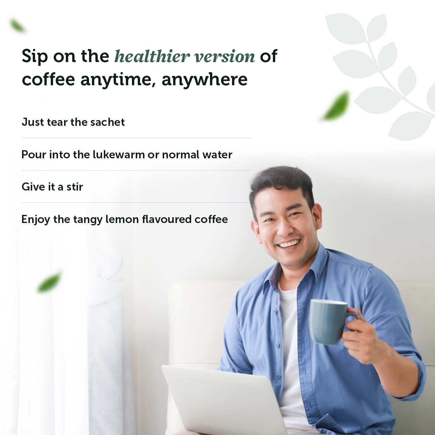 Instant Green Coffee Premix (Lemon Flavour) for Weight Loss & Detox image 6