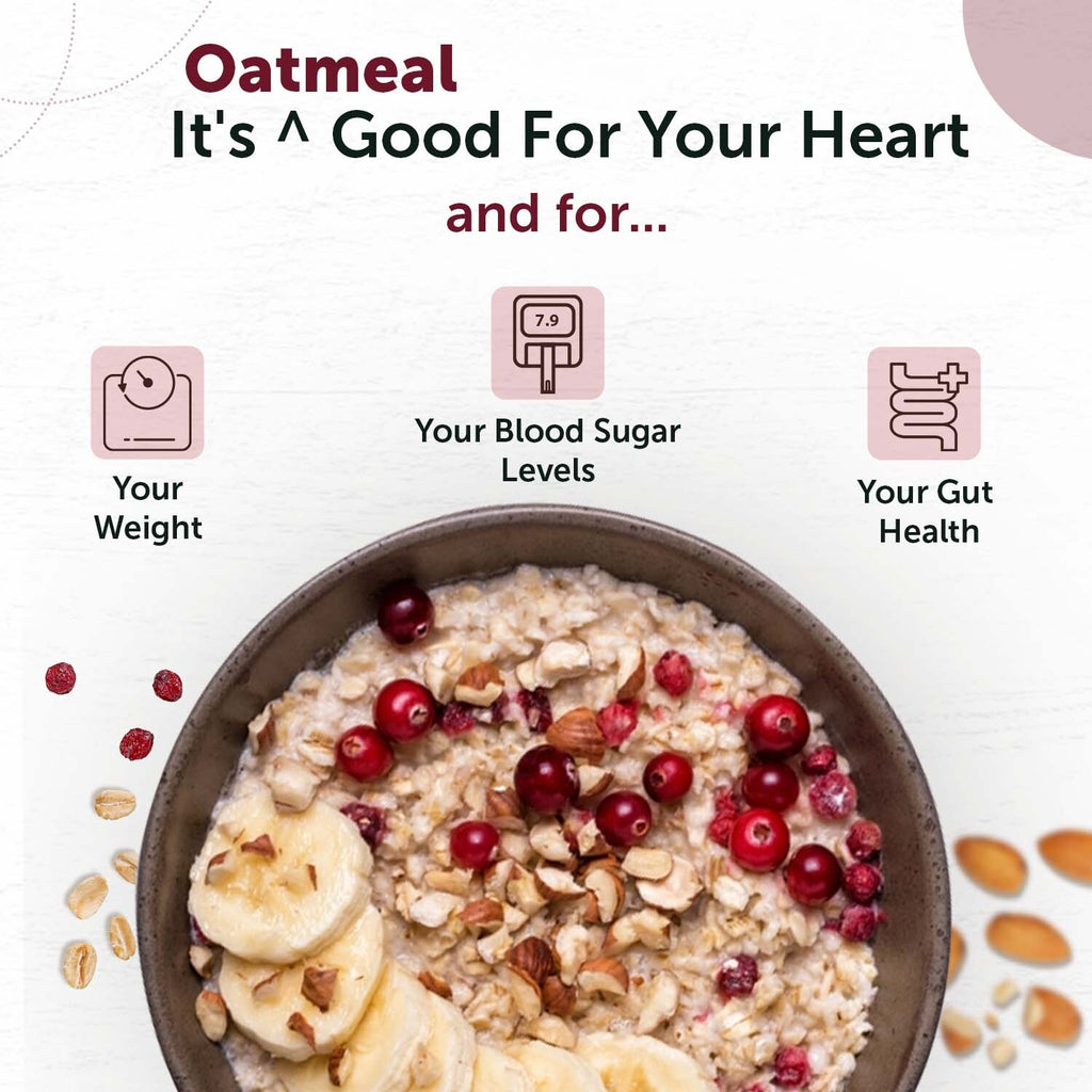 Omega Oatmeal filled with heart & weight healthy ingredients such as Oats, Berries, Nuts & Seeds with Omega-3 fatty acids, Dietary Fiber and Protein