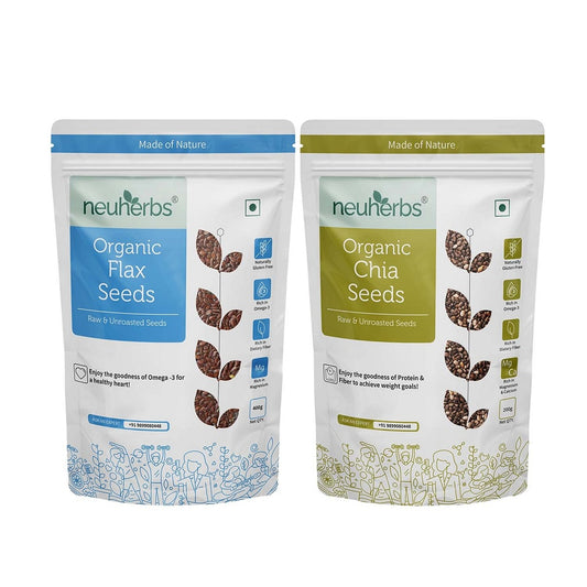 neuherbs Flax Seeds & Chia Seeds Combo