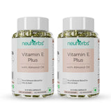 Plant Based Natural Vitamin E Plus From Sunflower Oil (With Almond Oil For Better Face , Skin & Hair) Certified Vegan - 30 Veg Capsules