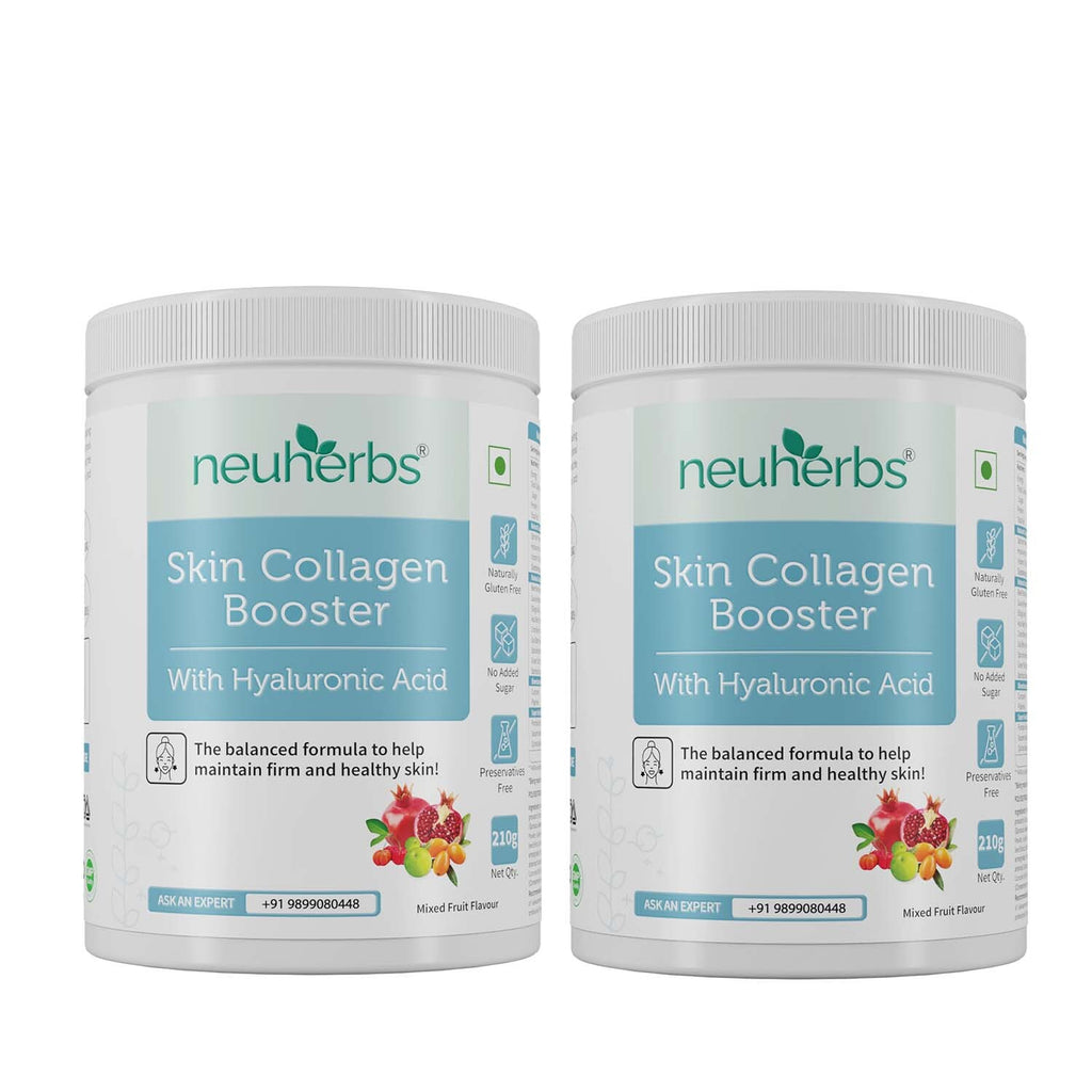 Neuherbs Skin Collagen Booster - Collagen Supplements For Men & Women - Collagen Powder Helps Maintain Glowing Skin - Mixed Fruit Flavour - 210 gm